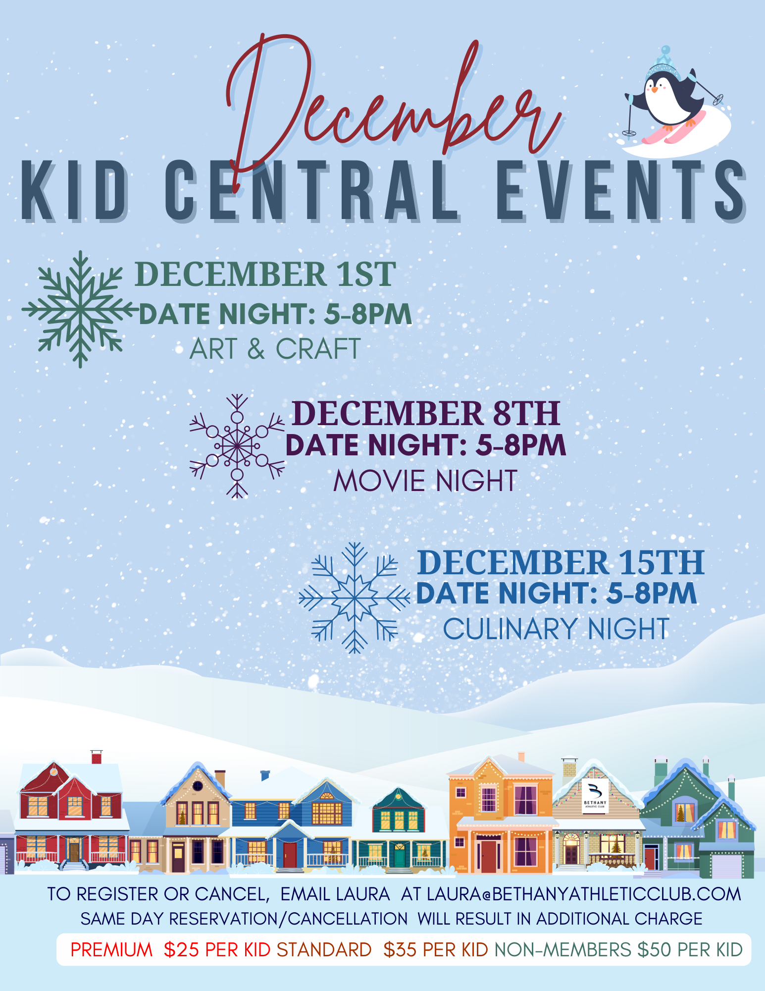 kid central at bethany athletic club december 2023 schedule
