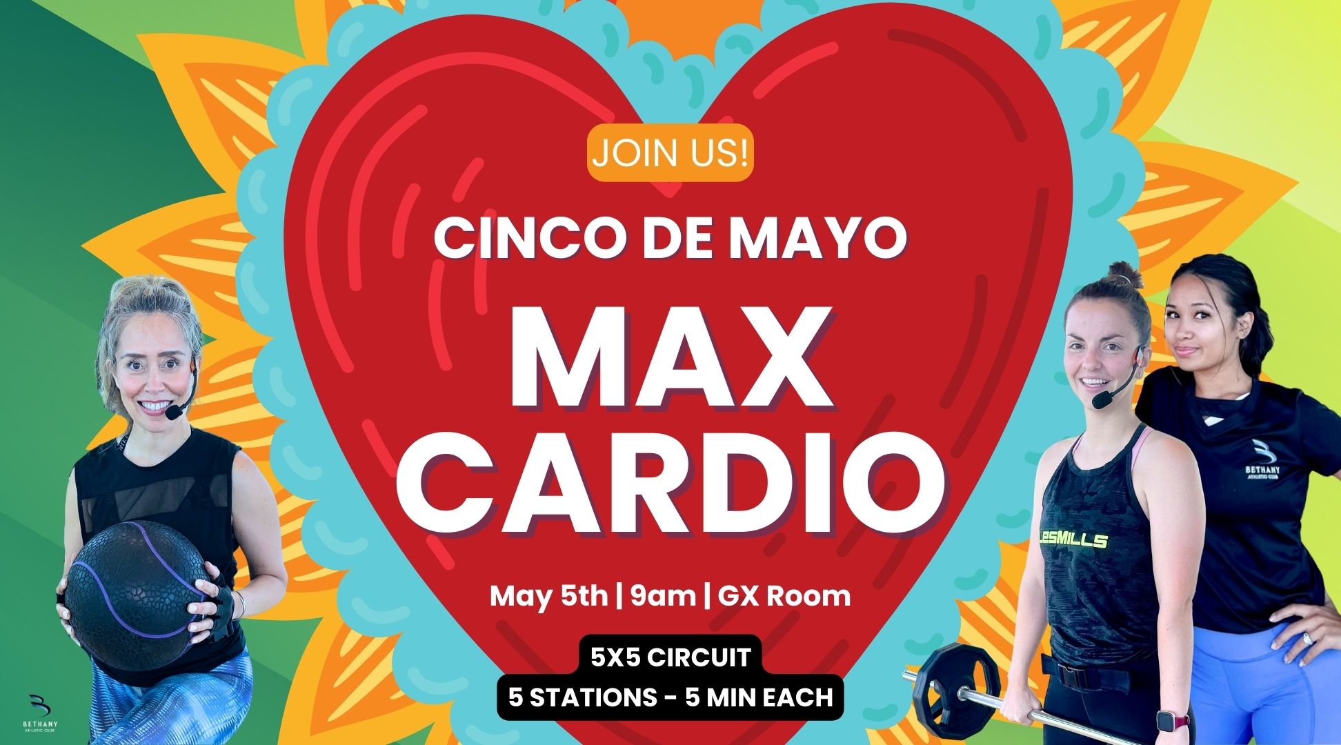 Cinco De Mayo Cardio Group Fitness Event Flyer