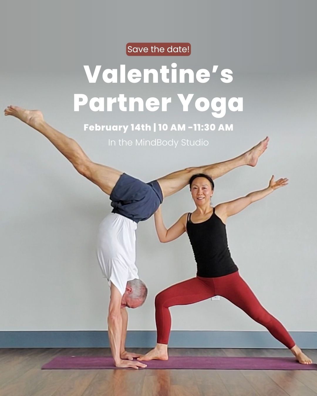 Valentines Partner Yoga at Bethany Athletic Club in Portland Oregon